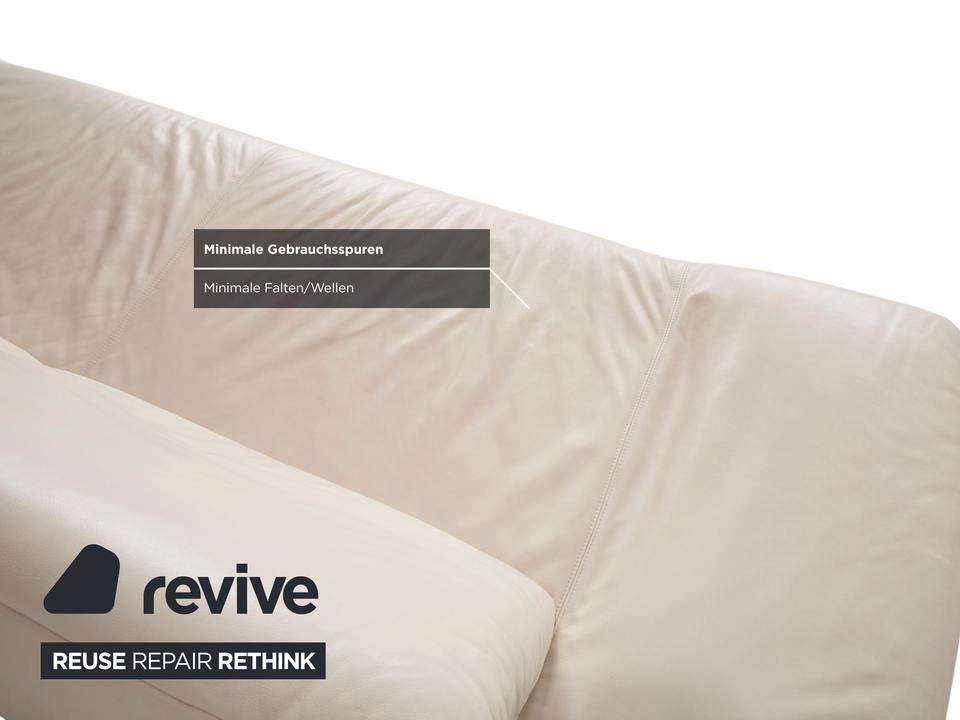 Koinor Rivoli Leder Dreisitzer Creme Weiß manuelle Funktion Sofa – Bild 10