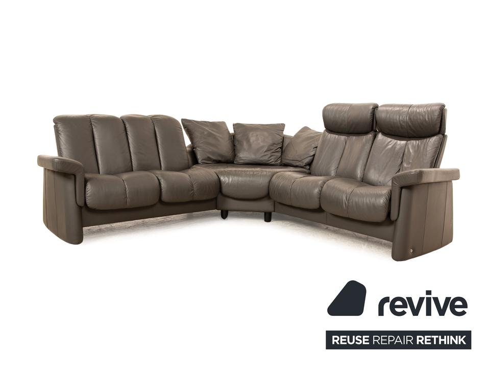 Stressless Legend Leder Ecksofa Schwarz manuelle Funktion Sofa – Bild 3