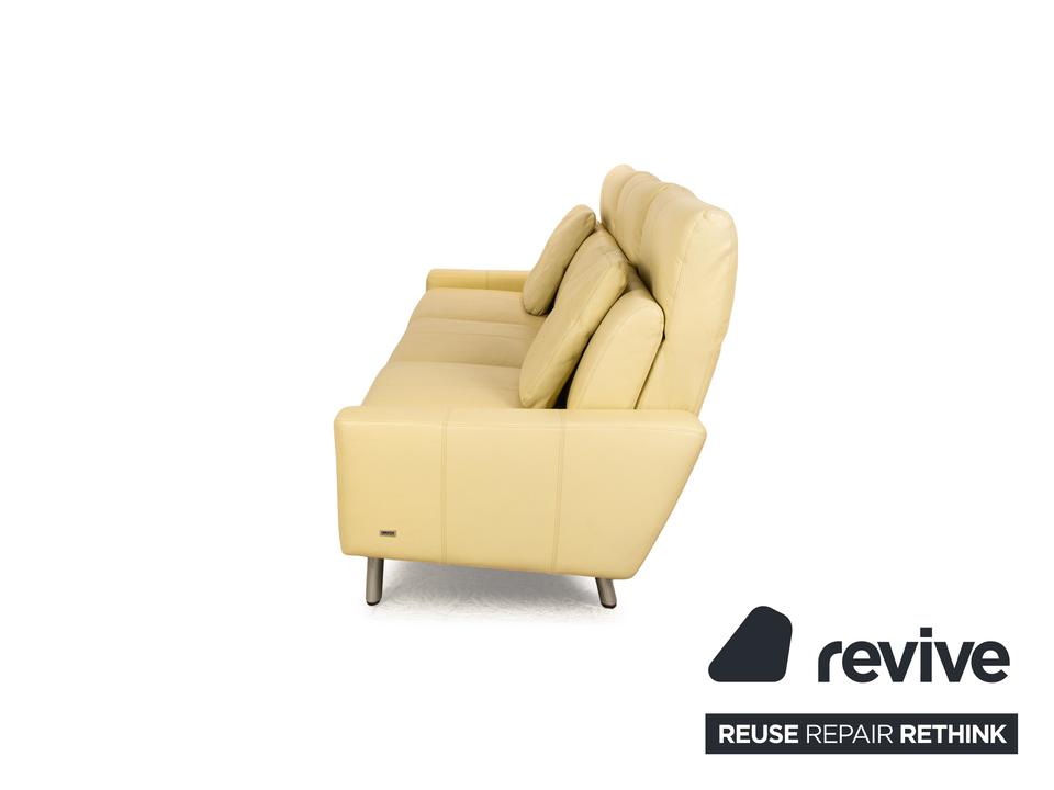 Laauser Leder Dreisitzer Grün Grüngelb Sofa Couch manuelle – Bild 16