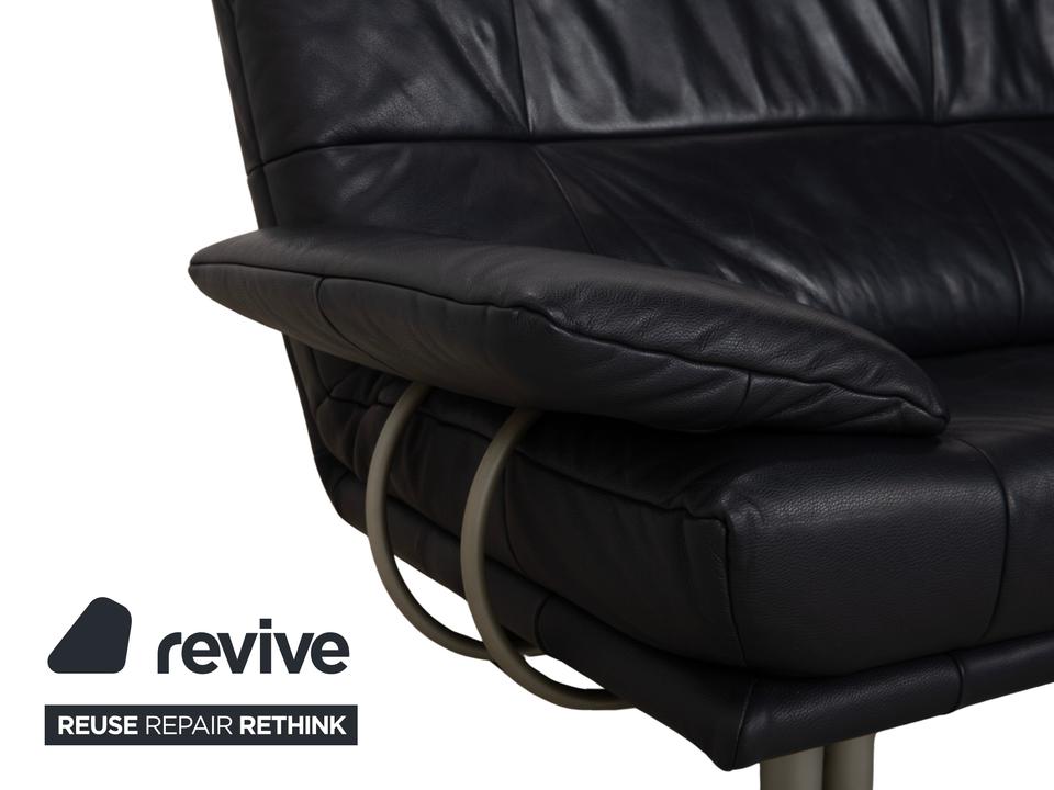 Rolf Benz BMP 418 Leder Zweisitzer Dunkelblau Sofa Couch – Bild 4