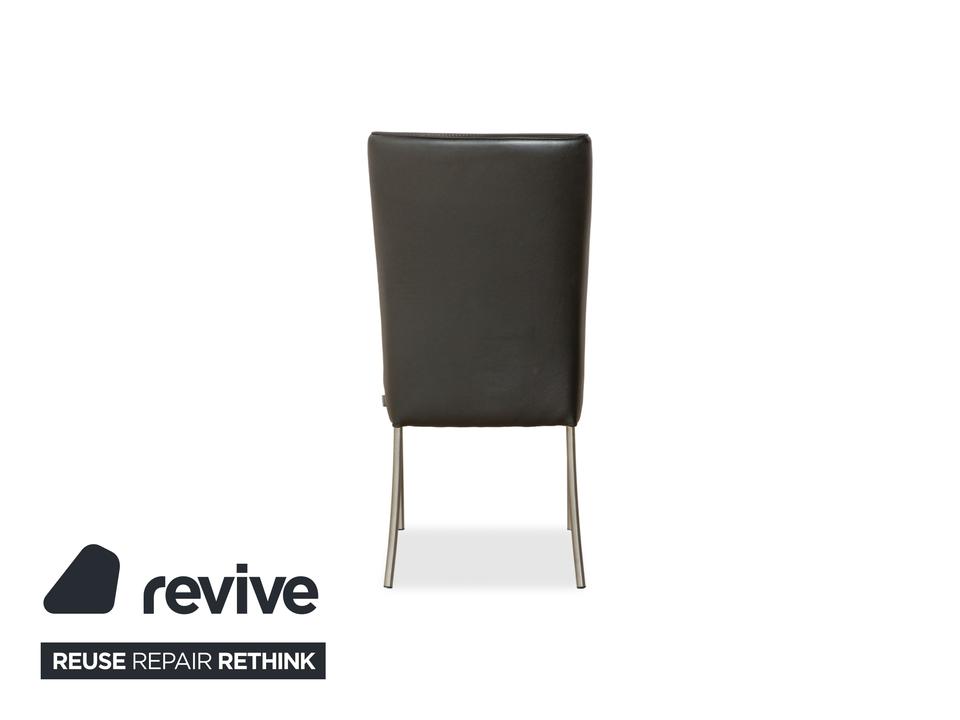 4er Garnitur bert plantagie Leder Stuhl Schwarz – Bild 7