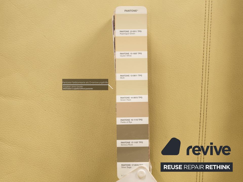 Laauser Leder Dreisitzer Grün Grüngelb Sofa Couch manuelle – Bild 5