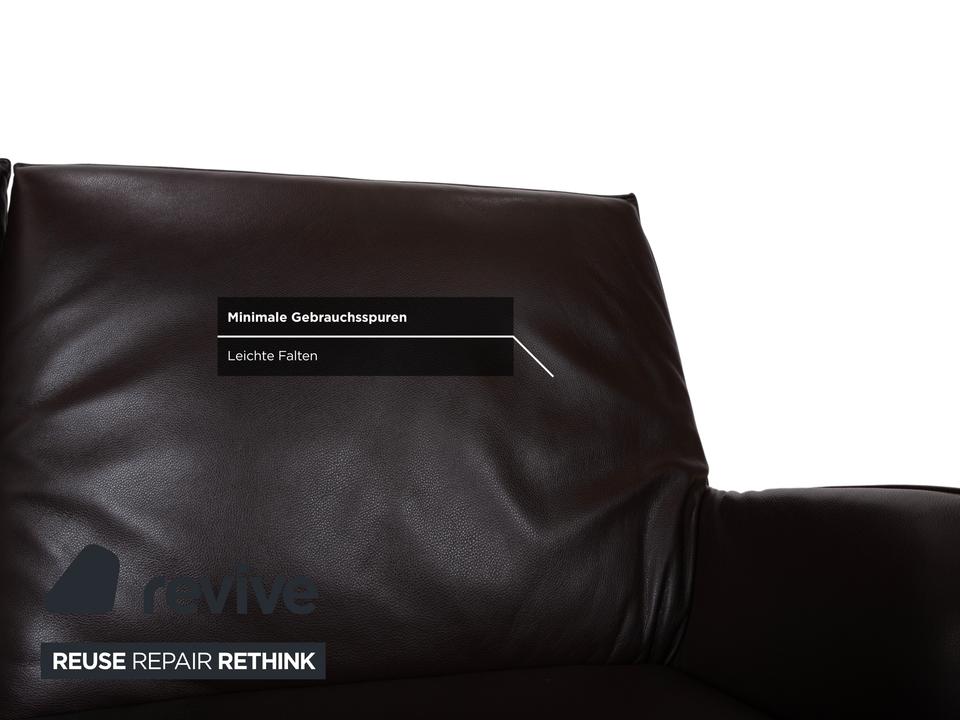 Koinor Fenja Zweisitzer Leder Sofa Braun Couch manuelle Funktion – Bild 9
