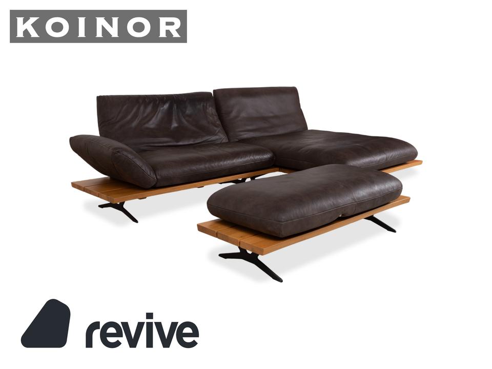 Koinor Marylin Leder Ecksofa Hocker Schoko Braun manuelle