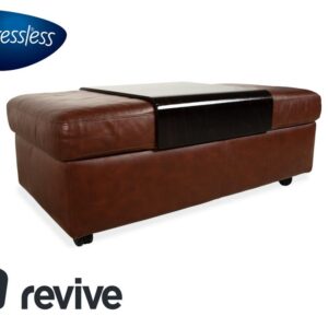 Stressless Arion Leder Holz Hocker Braun Rollen