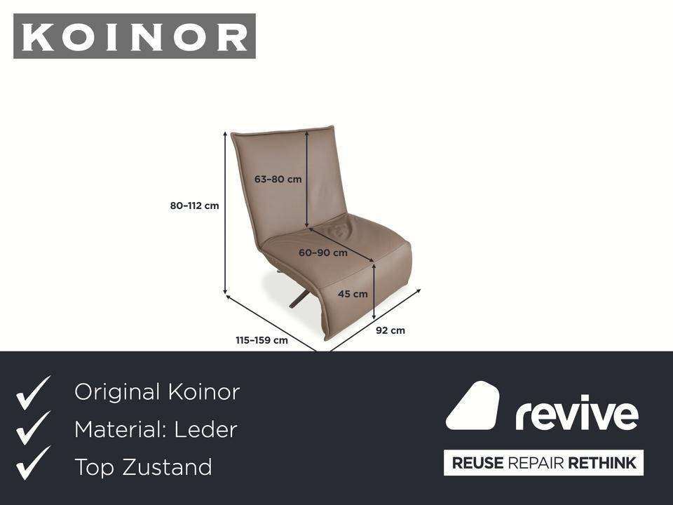 Koinor Epos Leder Sessel Beige Taupe elektrische Funktion Akku – Bild 2