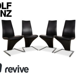 4er Garnitur Rolf Benz 7800 Leder Stuhl Schwarz