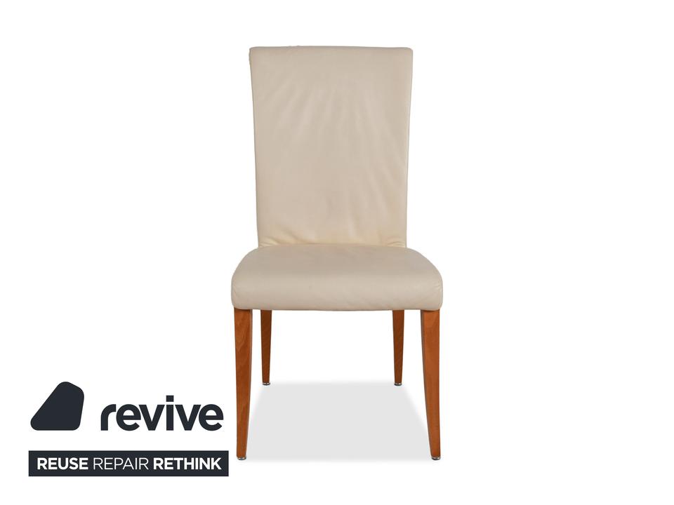 6er Garnitur Poltrona Frau Vittoria Leder Stuhl Creme – Bild 13