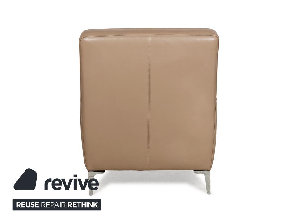 Saba Italia Leder Sessel Braun Hellbraun Beige – Bild 11