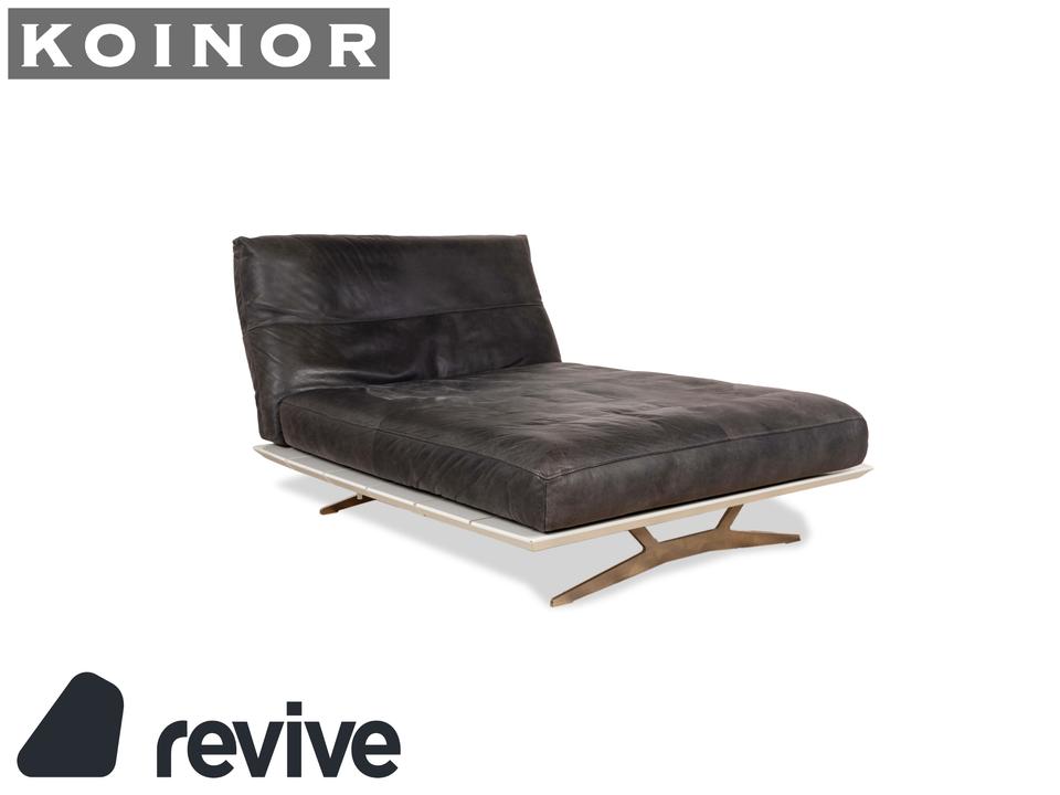 Koinor Marylin Leder Metall Liege Grau Weiß