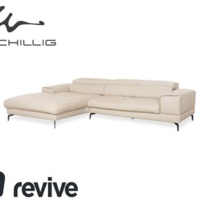 Willi Schillig Piedroo Leder Ecksofa Beige elektrische Funktion