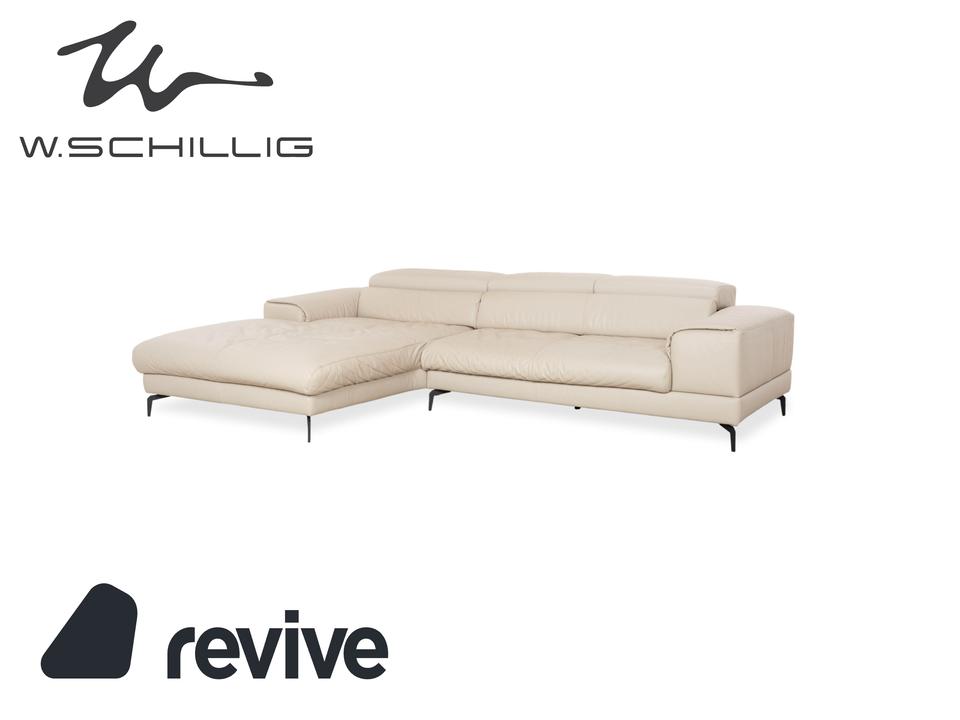 Willi Schillig Piedroo Leder Ecksofa Beige elektrische Funktion