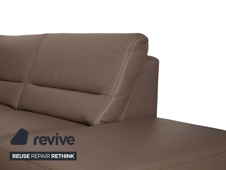 Polinova Leder Ecksofa Grau Braun Grau Taupe Couch elektrische – Bild 9