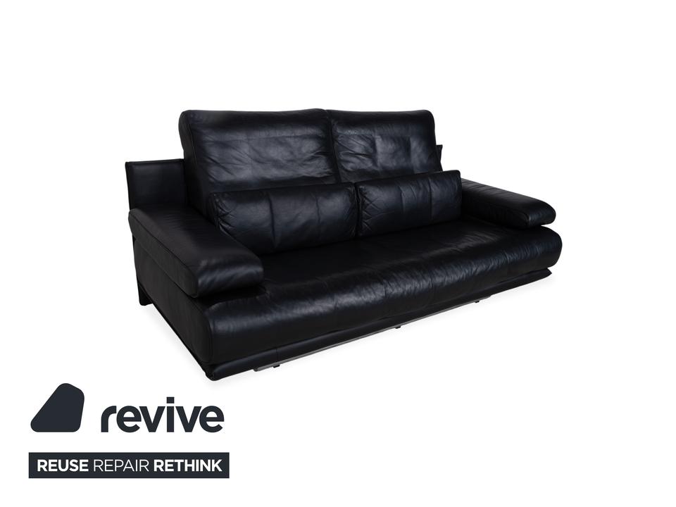 Rolf Benz 6500 Leder Zweisitzer Schwarz Sofa Couch manuelle – Bild 4