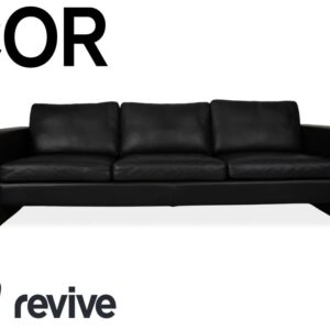 COR Conseta Leder Dreisitzer Schwarz Sofa Couch
