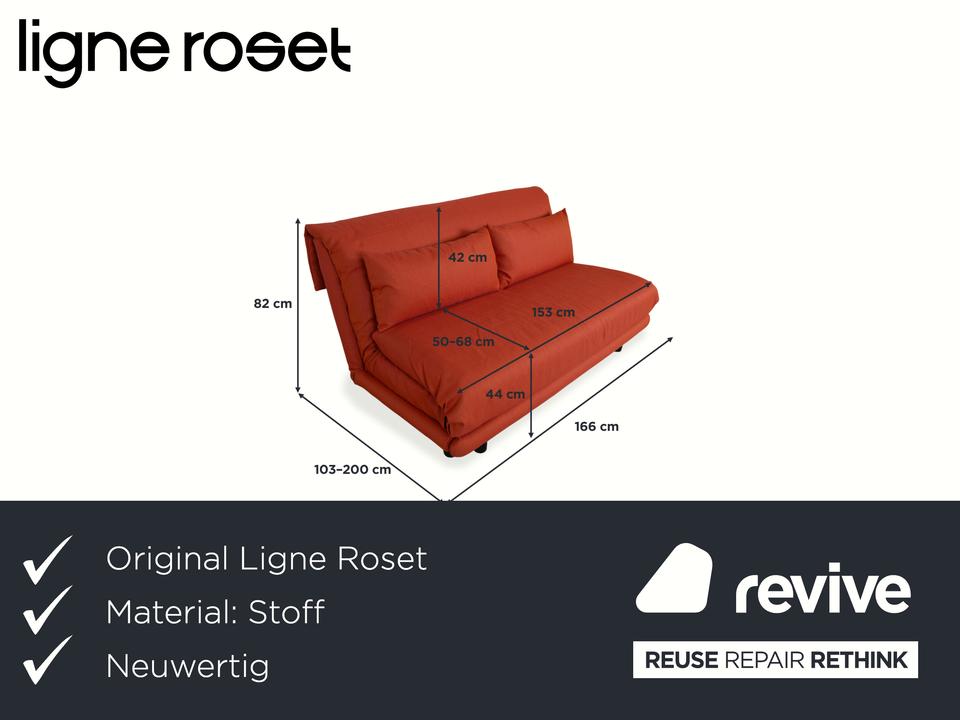 Ligne Roset Multy Stoff Dreisitzer Rot Orange manuelle Funktion – Bild 2