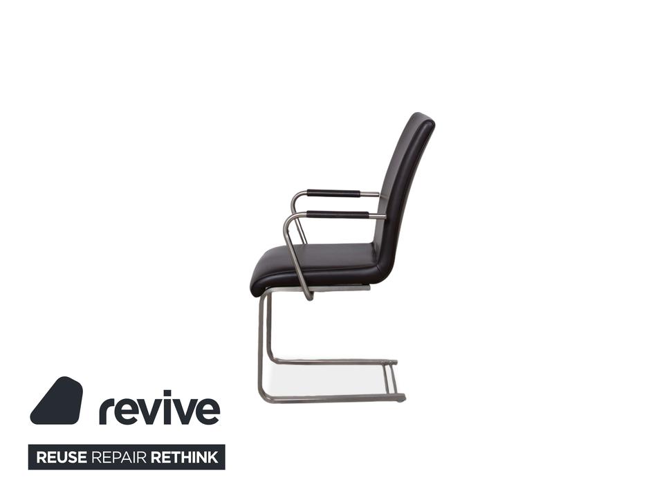 4er Garnitur Venjakob Leder Stuhl Braun – Bild 17