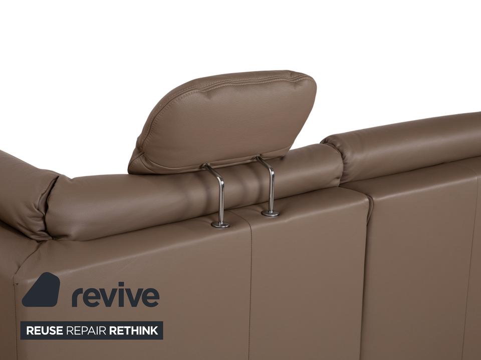 Polinova Leder Ecksofa Grau Braun Grau Taupe Couch elektrische – Bild 13