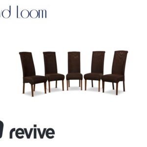 5er Garnitur Lloyd Loom Holz Stuhl Braun Esszimmer