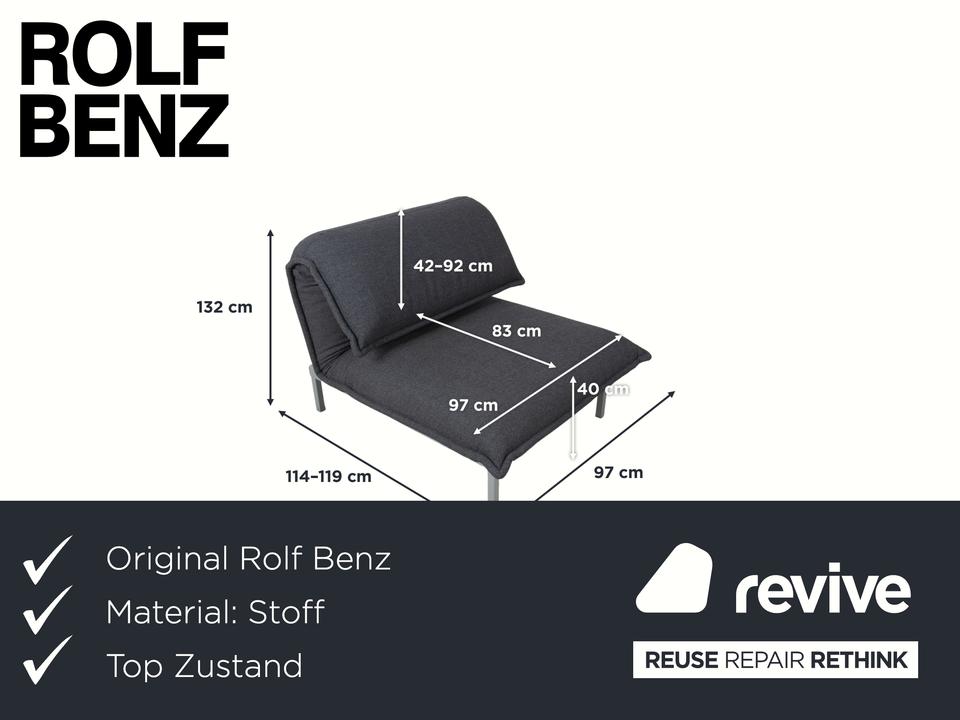 Rolf Benz Nova Stoff Sessel Grau manuelle Funktion – Bild 2