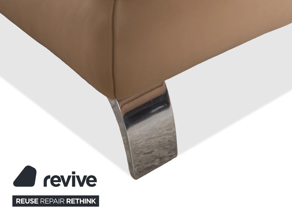 Contur Rodrigo Leder Hocker Hellbraun Creme Mokka – Bild 4