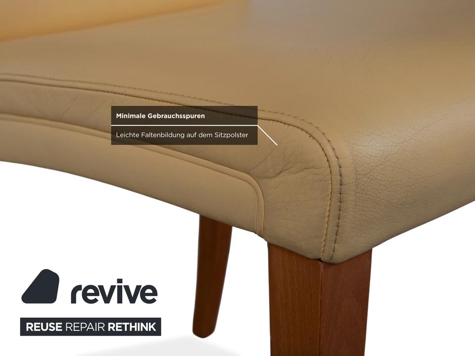 8er Garnitur Poltrona Frau Vittoria Leder Holz Gelb – Bild 4