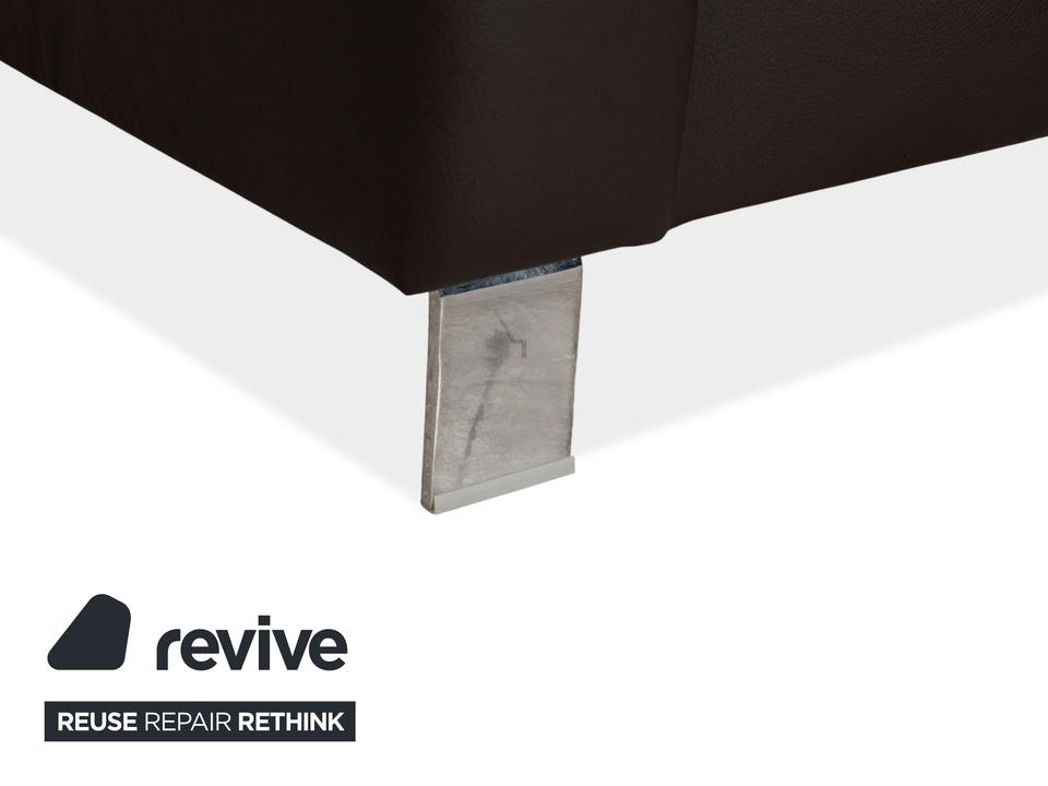 Ewald Schillig Leder Sofa Dunkelbraun Sofa Couch – Bild 6