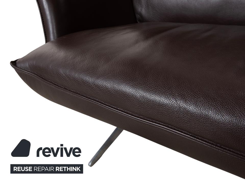 Koinor Fenja Zweisitzer Leder Sofa Braun Couch manuelle Funktion – Bild 7