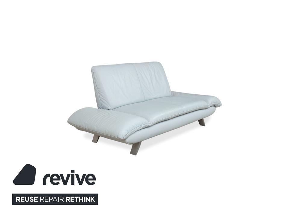 Koinor Rossini Leder Zweisitzer Blau Grau manuelle Funktion Sofa – Bild 5