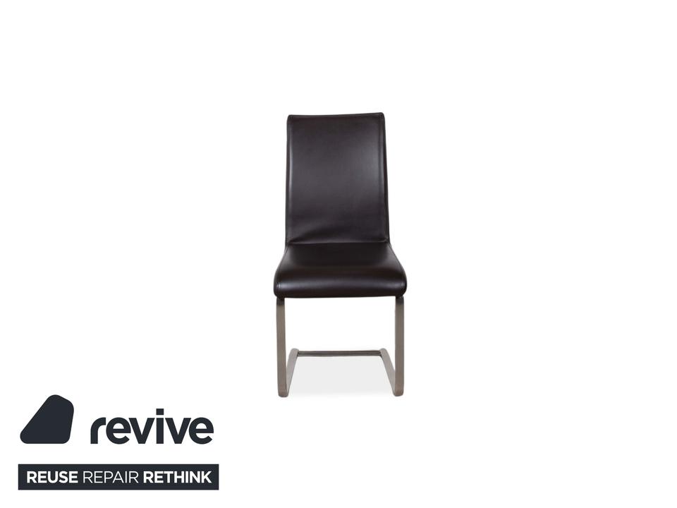 4er Garnitur Venjakob Leder Stuhl Braun – Bild 14