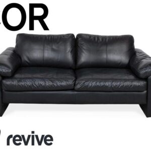 Cor Conseta Leder Zweisitzer Schwarz Sofa Couch