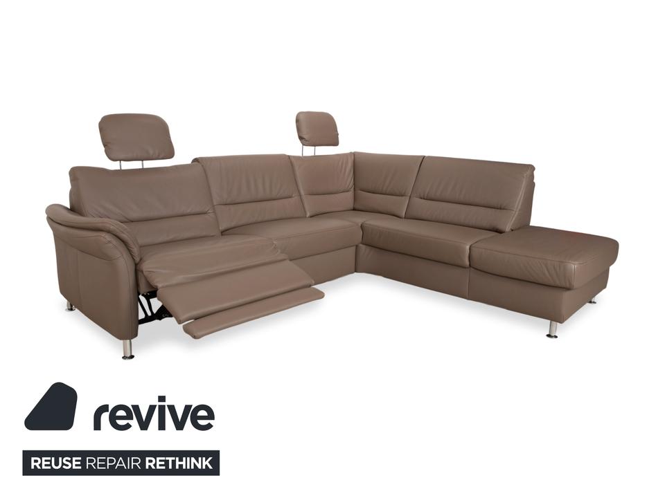 Polinova Leder Ecksofa Grau Braun Grau Taupe Couch elektrische – Bild 4