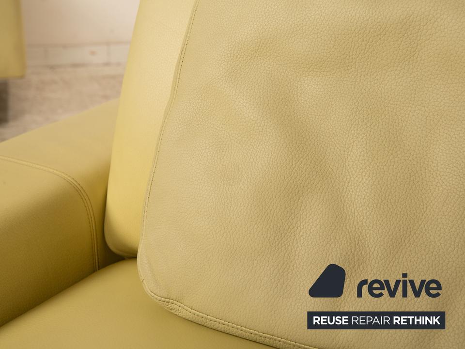 Laauser Leder Dreisitzer Grün Grüngelb Sofa Couch manuelle – Bild 7