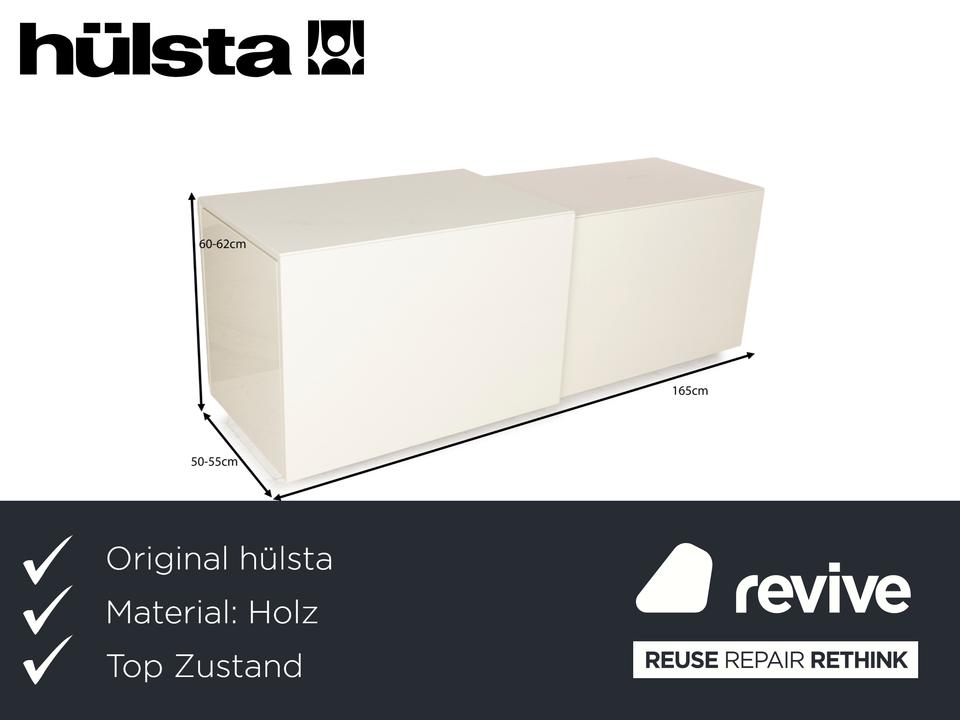 Hülsta Lilac Holz Sideboard Weiß Creme Hochglanz Funktion – Bild 2