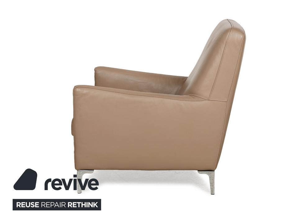 Saba Italia Leder Sessel Braun Hellbraun Beige – Bild 12