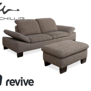 Willi Schillig Stoff Zweisitzer Hocker Grau manuelle Funktion