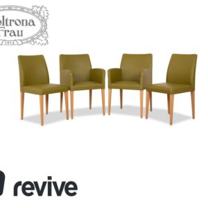 4er Garnitur Poltrona Frau Leder Stuhl Grün