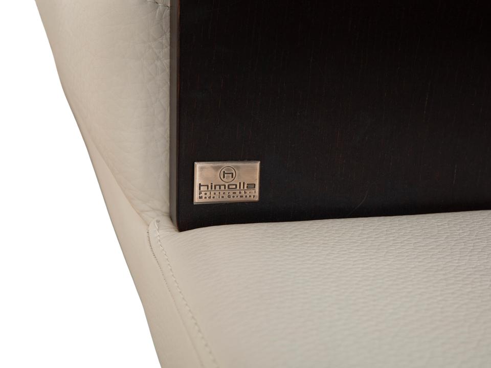 Himolla Leder Dreisitzer Creme Weiß Holz Sofa Couch – Bild 12