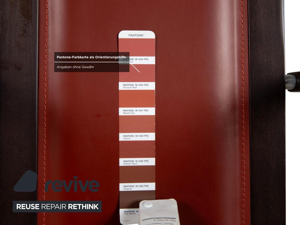 6er Set Roche Bobois Stuhl Garnitur Leder Rot Braun Holz – Bild 8