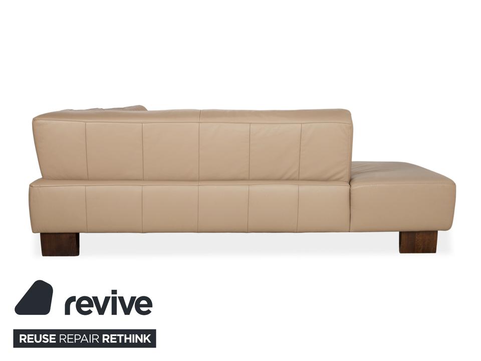 Musterring Leder Holz Ecksofa Beige Taupe Sofa Couch – Bild 8