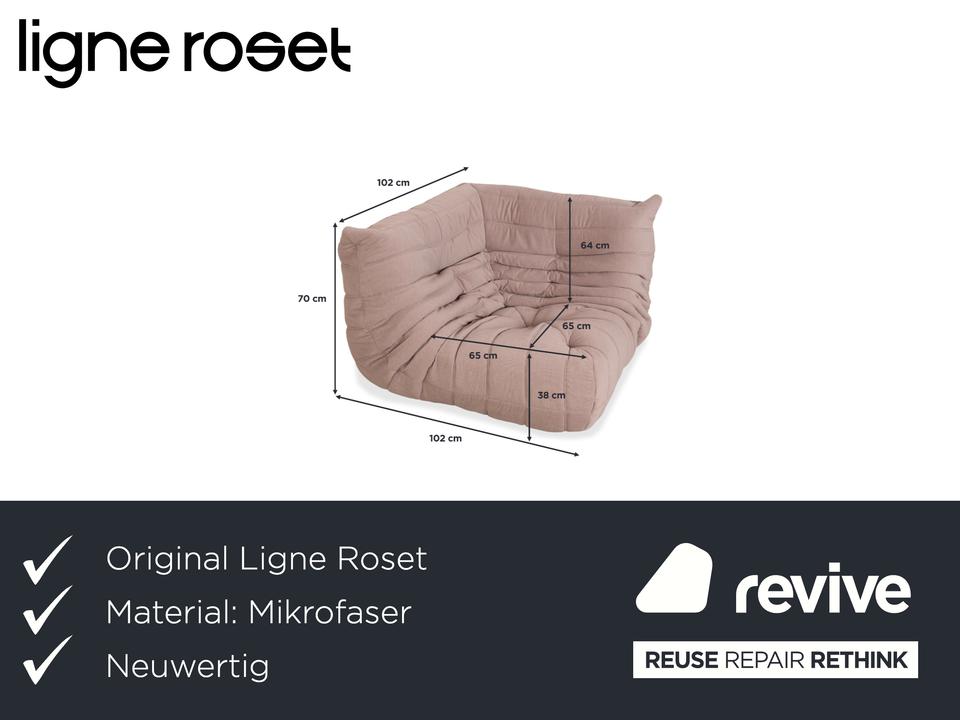 Ligne Roset Togo Eck-Element Eckteil Stoff Beige Sand Neubezug ✨ – Bild 2