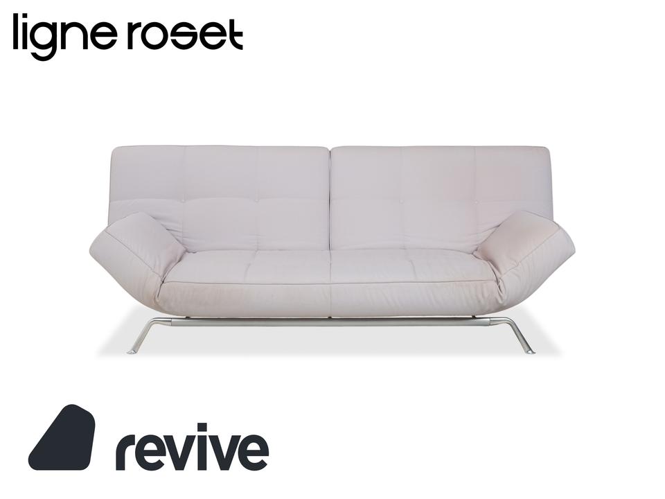 Ligne Roset Smala Dreisitzer Stoff Sofa Hellgrau Schlafsofa