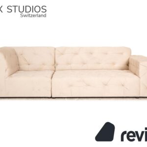 IconX STUDIOS Venus Samt Stoff Dreisitzer Sofa Couch Beige