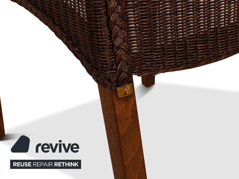 5er Garnitur Lloyd Loom Holz Stuhl Braun Esszimmer – Bild 7