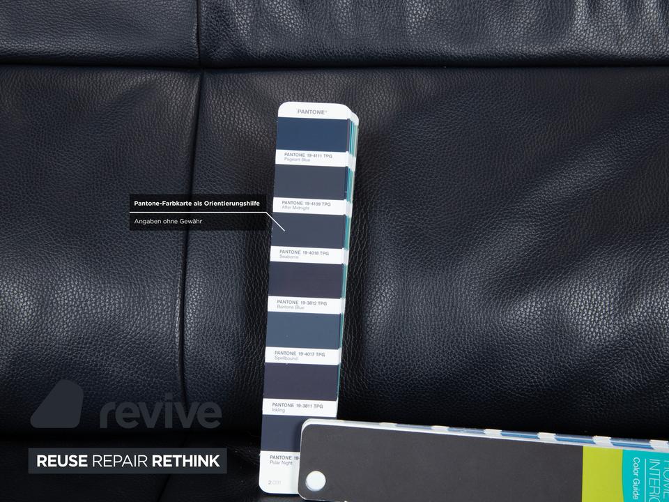 Rolf Benz BMP 418 Leder Zweisitzer Blau Dunkelblau Sofa Couch – Bild 11