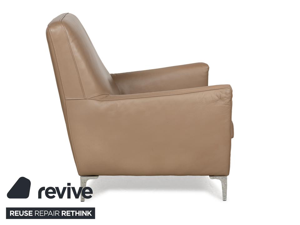 Saba Italia Leder Sessel Braun Hellbraun Beige – Bild 10