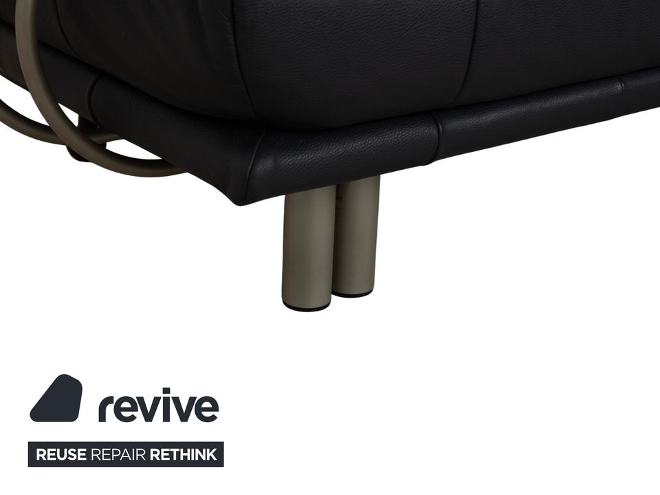 Rolf Benz BMP 418 Leder Zweisitzer Dunkelblau Sofa Couch – Bild 6