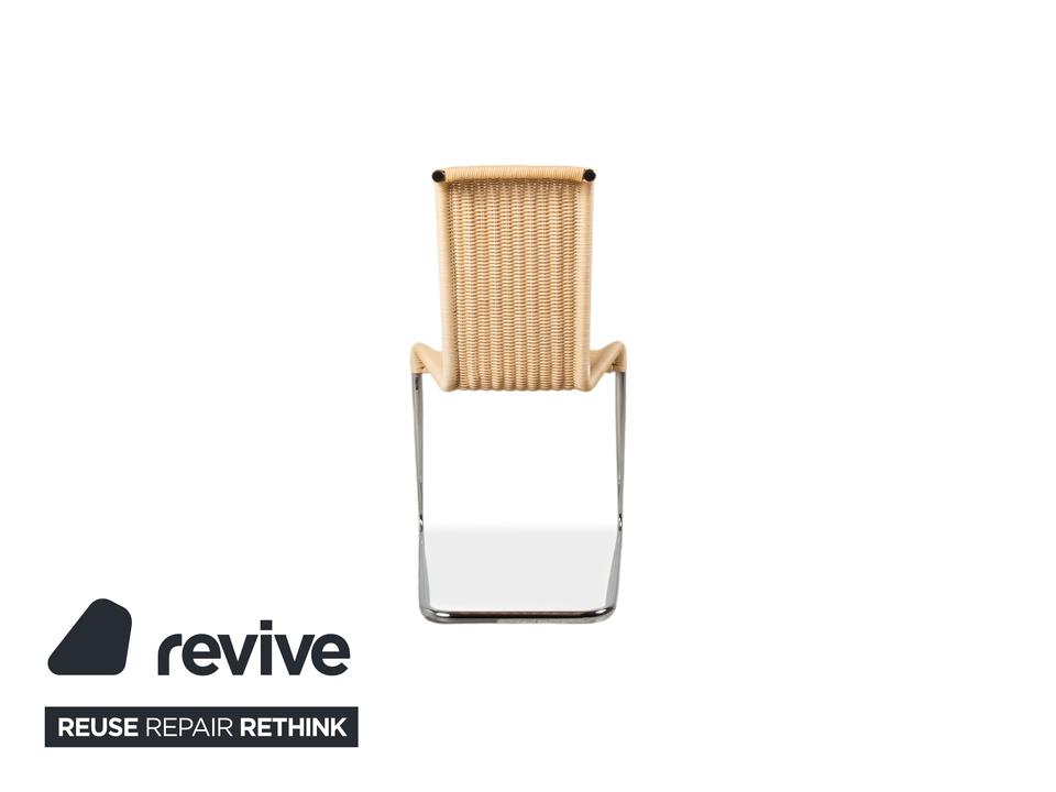 4er Garnitur Tecta B20 Geflecht Stuhl Beige Chrom – Bild 8