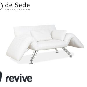 de Sede DS 142 Wing Leder Liege Weiß Sessel Sofa Chrom Füße
