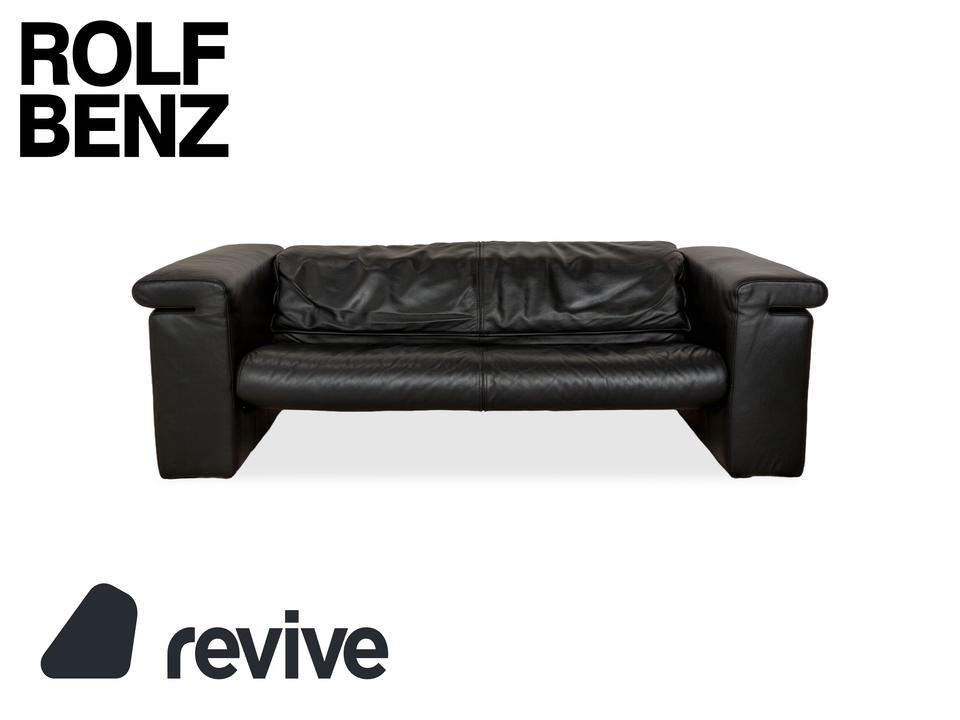 Rolf Benz 6800 Leder Dreisitzer Schwarz manuelle Funktion Sofa ✨